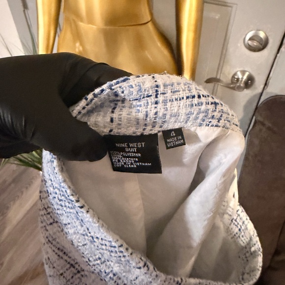 Nine West Blue and White Tweed Skirt Set - Picture 9 of 10